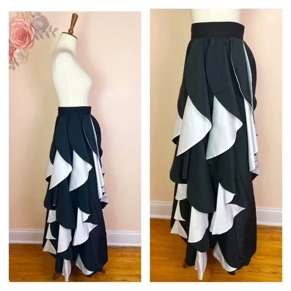 New! Rare ALICE+OLIVIA Nadie Spiral Ball Gown Ruffle Maxi Skirt - Picture 12 of 13